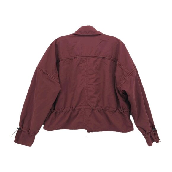 ATHLETA Acadia Jacket Cognac Brown Red Relaxed Fit Drawcords SMALL - Picture 4 of 13